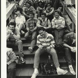 Students Outside the Chemical Engineering Building Watching the Civil Engineering Design Competition