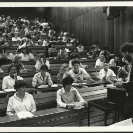 First Year Students in Lecture Hall Attending Fine Arts Lecture
