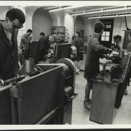 Institute of Education - Students at Individual Work Benches in the Metalwork Laboratory