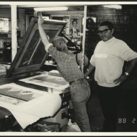 Arts Student Screen Printing