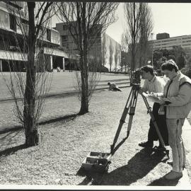 Engineering Students Surveying on University Campus