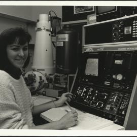 Biology Equipment - A Senior Student of Staff at the Scanning Microscope JEOL JSM-35C