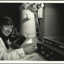 Biology - A Senior Student Examines Ultra-Thin Sections of Tissue Using the Electron Microscope