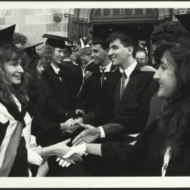 Pharmacy Graduation March 1988 Graduates Congratulating Each Other