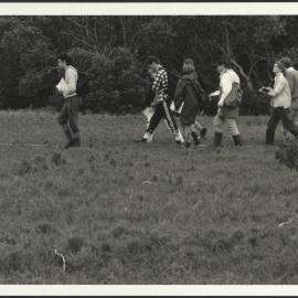 Biological Sciences Excursion - Mark Curran Leads a Group of Botany Students Along a Transect in a Botany Bay Saltmarsh