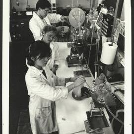 Chemistry Fourth Year Honour Students in Laboratory Conducting Experiment
