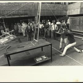 Civil Engineering Design Competition - Students Undertaking Experiment Outside Peter Nicol Russell Building