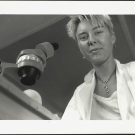 Meri Peach, Top Third Year Science Student  with Microscope