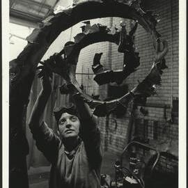 Sydney College of the Arts (SCA) Student Working on Sculpture in Metalwork Studio