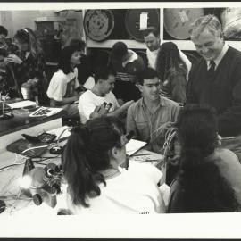 Crop Sciences Students in Laboratory with Dennis de Kantzow, Lecturer