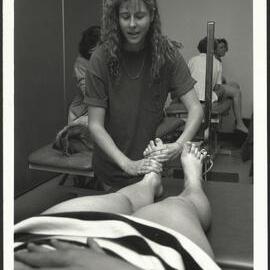 Health Sciences Students Practicing Manipulation on Foot