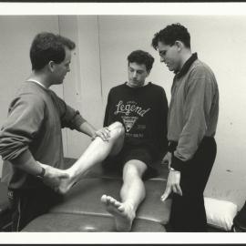 Health Sciences Students Practicing Manipulation on Leg and Knee