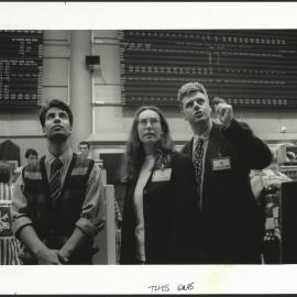 Professor Michael Aitken, Finance, with Honours Students on the Floor of the Sydney Stock Exchange