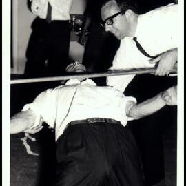 Roger Carolin doing the Limbo at the Botany III Party