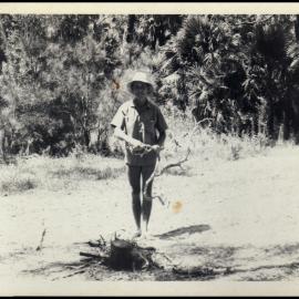 Peter Valder Preparing Lunch on Botany Excursion to Mungo Brush