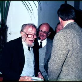 Prof. Smith-White and John Thomson at John Thomson's Farewell Dinner
