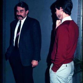 Basil Panayotakos and Peter McGee at John Thomson's Farewell Dinner