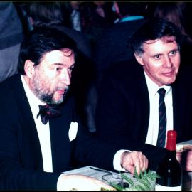 Des Hewitt and Frank Nicholas at John Thomson's Farewell Dinner