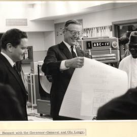 Professor JM Bennett with the Governor-General and Olu Longe at KDF9 Opening