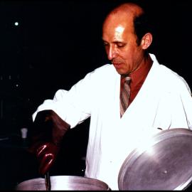 Peter Valder Serving Dinner in the Joseph Banks Lab
