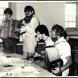 Rehearsing for the School of Biological Sciences Christmas Party