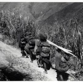 Group with Net Bags on Mountainside