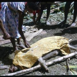 Women Preparing Pigs for Ceremony