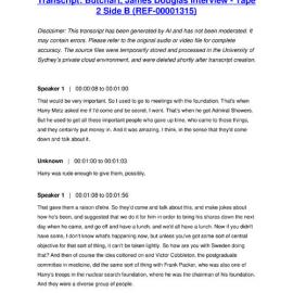 Butchart, James Douglas Interview - Tape 2 Side B - Transcript