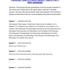 Learn a French Song 3 - Side 2, Part 1 - Transcript