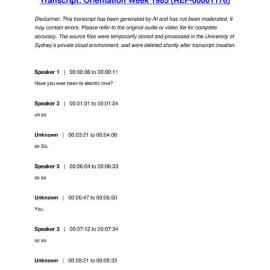 Orientation Week 1985 - Transcript