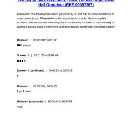 Moto Ostinato, Track Thirteen from Great Hall Grandeur - Transcript