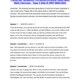 McMahon, Christine/Christina Helen Mary (Nell) Interview - Tape 2 Side B - Transcript