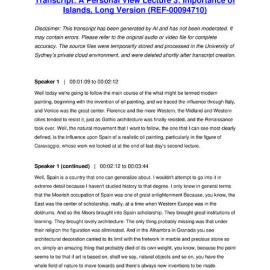 A Personal View Lecture 3: Importance of Islands, Long Version - Transcript