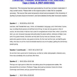 Treweek, Athanasius Prior Interview - Tape 2 Side A - Transcript