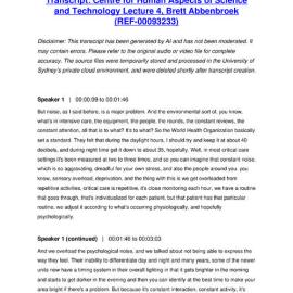 Centre for Human Aspects of Science and Technology Lecture 4, Brett Abbenbroek - Transcript