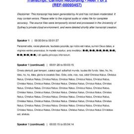 Carillon Recording - Reel 1 of 2 - Transcript