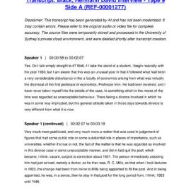 Black, Hermann David Interview - Tape 9 Side A - Transcript