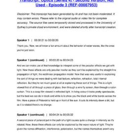 Optics (Series 4) - Second Version, Not Used - Episode 3 - Transcript