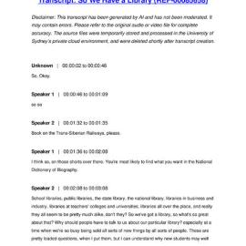 So We Have a Library - Transcript