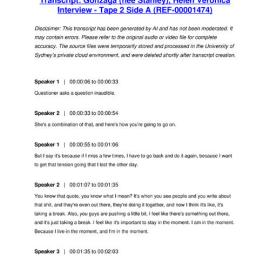 Gonzaga (née Stanley), Helen Veronica Interview - Tape 2 Side A - Transcript