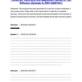 Electricity and Magnetism (Series 3) - Ion Diffusion (Episode 4) - Transcript