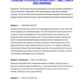 A Portrait of Donald Peart - Tape 1 Side B - Transcript