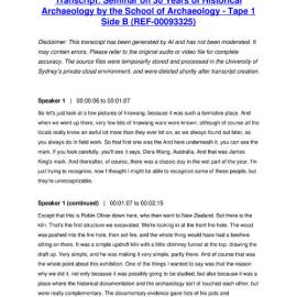 Seminar on 30 Years of Historical Archaeology by the School of Archaeology - Tape 1 Side B - Transcript