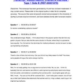 Watson-Munro, Charles N Interview - Tape 1 Side B - Transcript