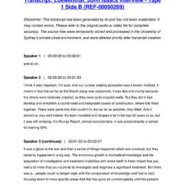 Loewenthal, John Isaacs Interview - Tape 1 Side B - Transcript