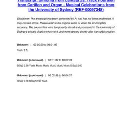 Sinfonia from Cantata 29, Track Fourteen from Carillon and Organ - Musical Celebrations from the University of Sydney - Transcript