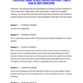 Maze, Wilson Harold Interview - Tape 3 Side B - Transcript