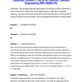 Lecture 17 by Dr WF Bodmer - Genetic Engineering - Transcript