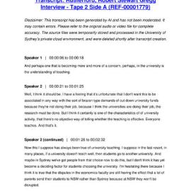 Rutherford, Robert Stewart Gregg Interview - Tape 2 Side A - Transcript