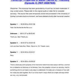 Properties of Matter (Series 6) - Viscosity (Episode 4) - Transcript
